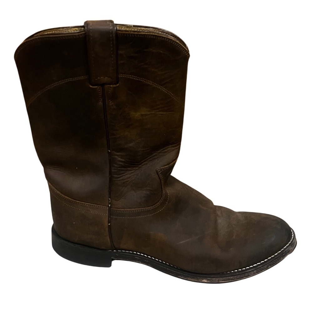 Justin's‎ Men's Brown Leather Western Cowboy Work Boots- Size 10.5D